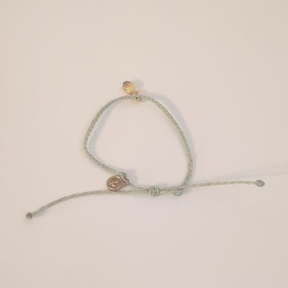 796 Pura Vida‎ Green with Gold Pineapple Multi Strand Adjustable Slider Bracelet - Picture 4 of 4